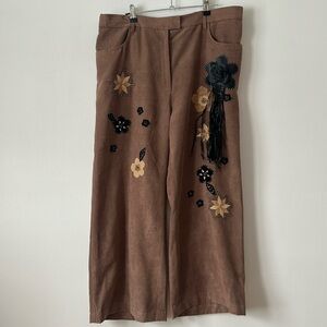 Brown suede pants SIMON CHANG
